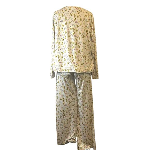 Mary Square Annie Happy Joyful Holiday Pajama Set Women’s Large Christmas PJs - Picture 2 of 6
